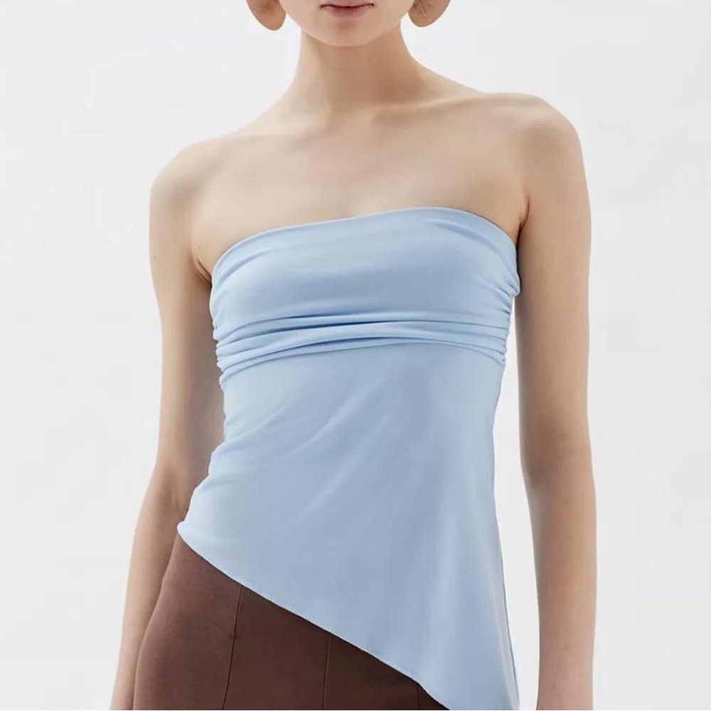 Urban outfitters light blue asymmetrical tube top - size large